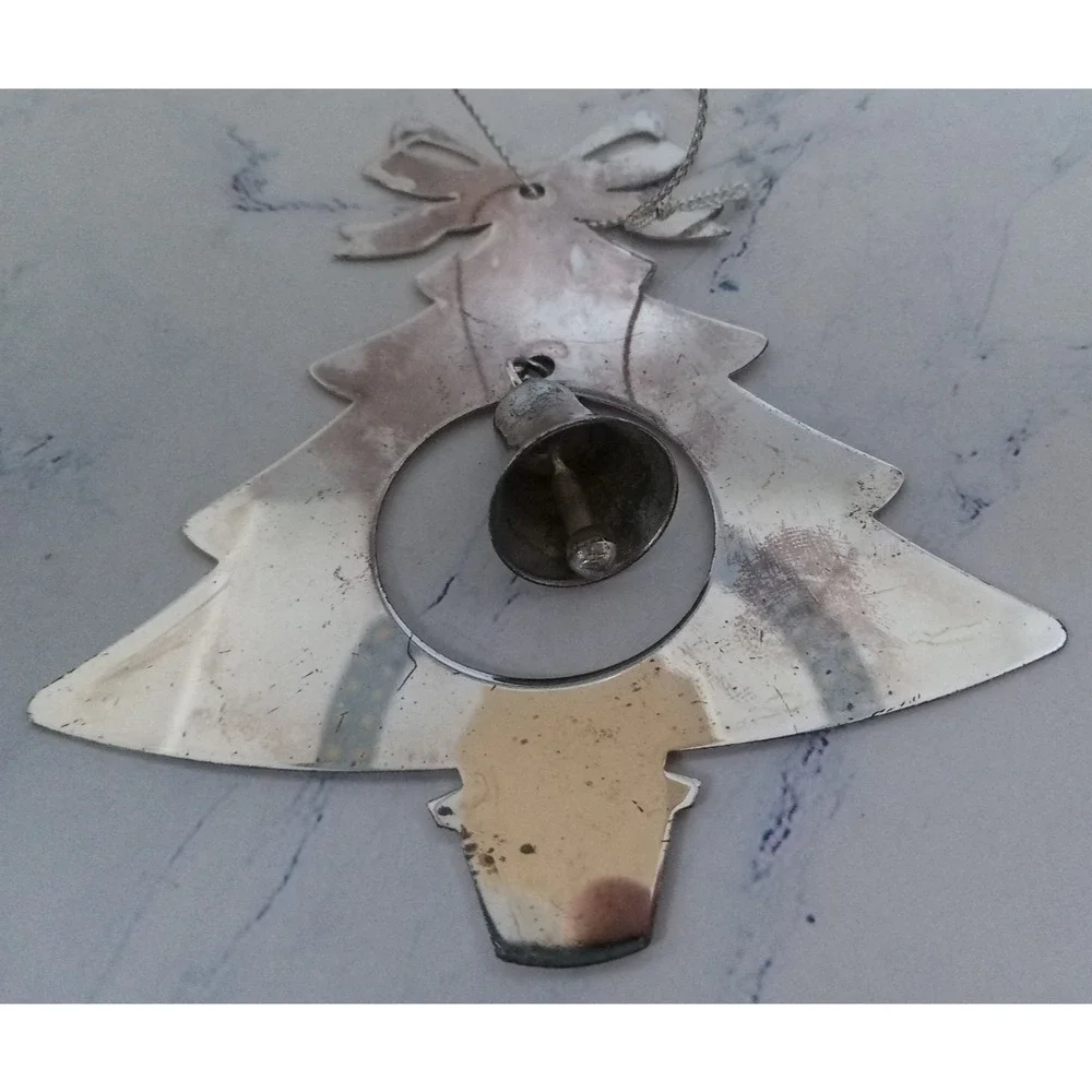 Silver Christmas Tree Ornament With Bell